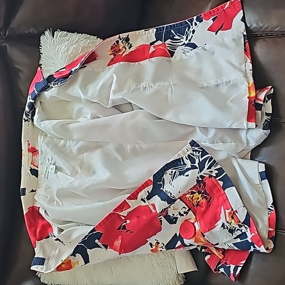 Coldwater Creek Floral Blazer Beautiful Red and Navy Size 14 - Picture 8 of 11